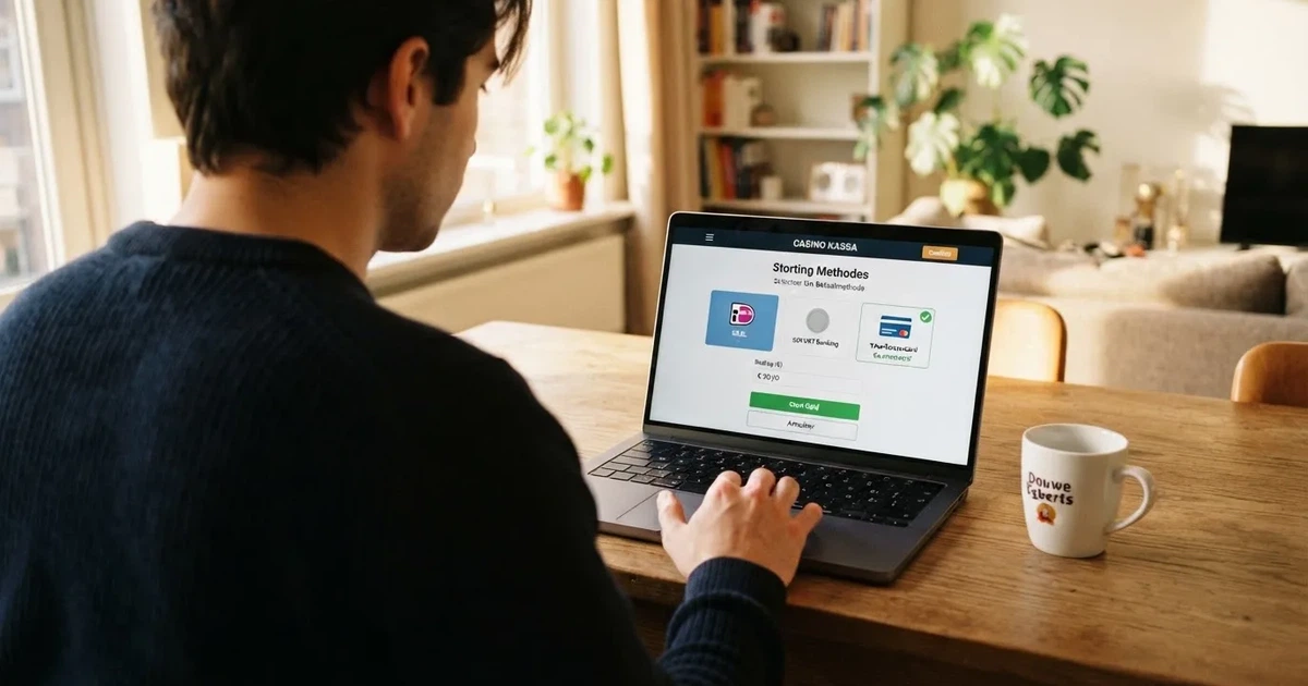 Een online casino-betaalpagina met het Mastercard-logo tussen de beschikbare betaalmethoden naast iDEAL