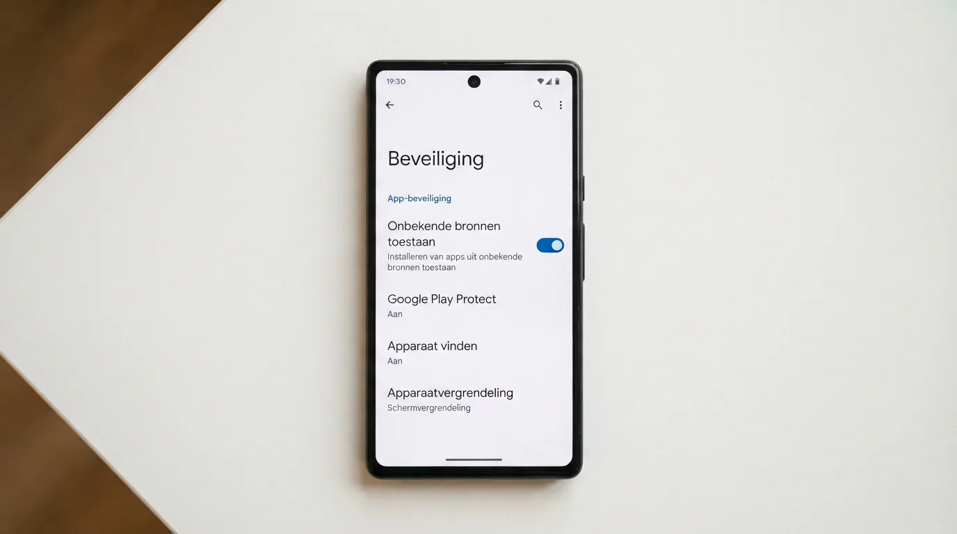 Android-instellingenscherm met de optie om installaties uit onbekende bronnen toe te staan
