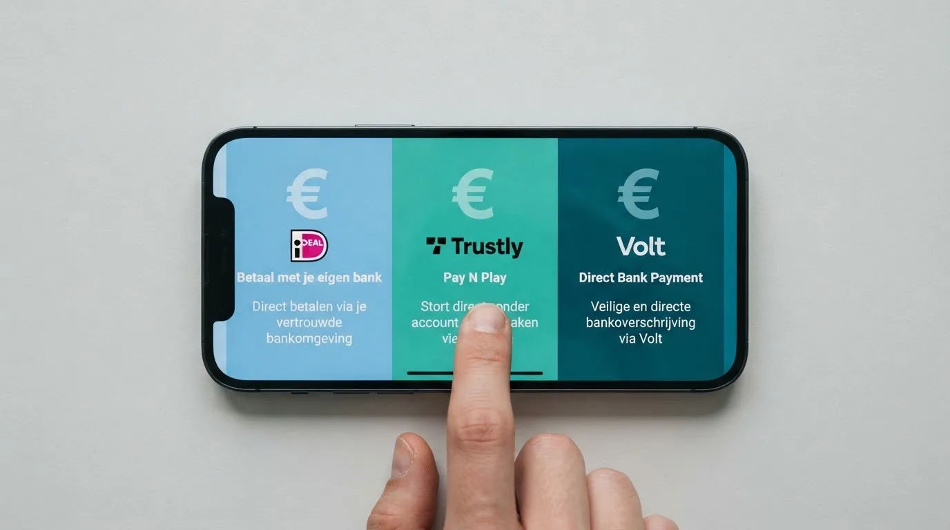 De betaalschermen van iDEAL, Wero en Trustly naast elkaar op een iPhone