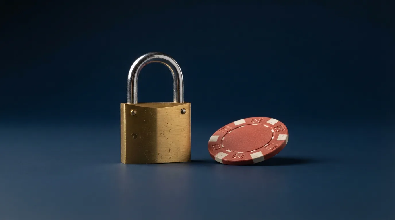 Een vergunnings- of slotjesymbool in een casino app