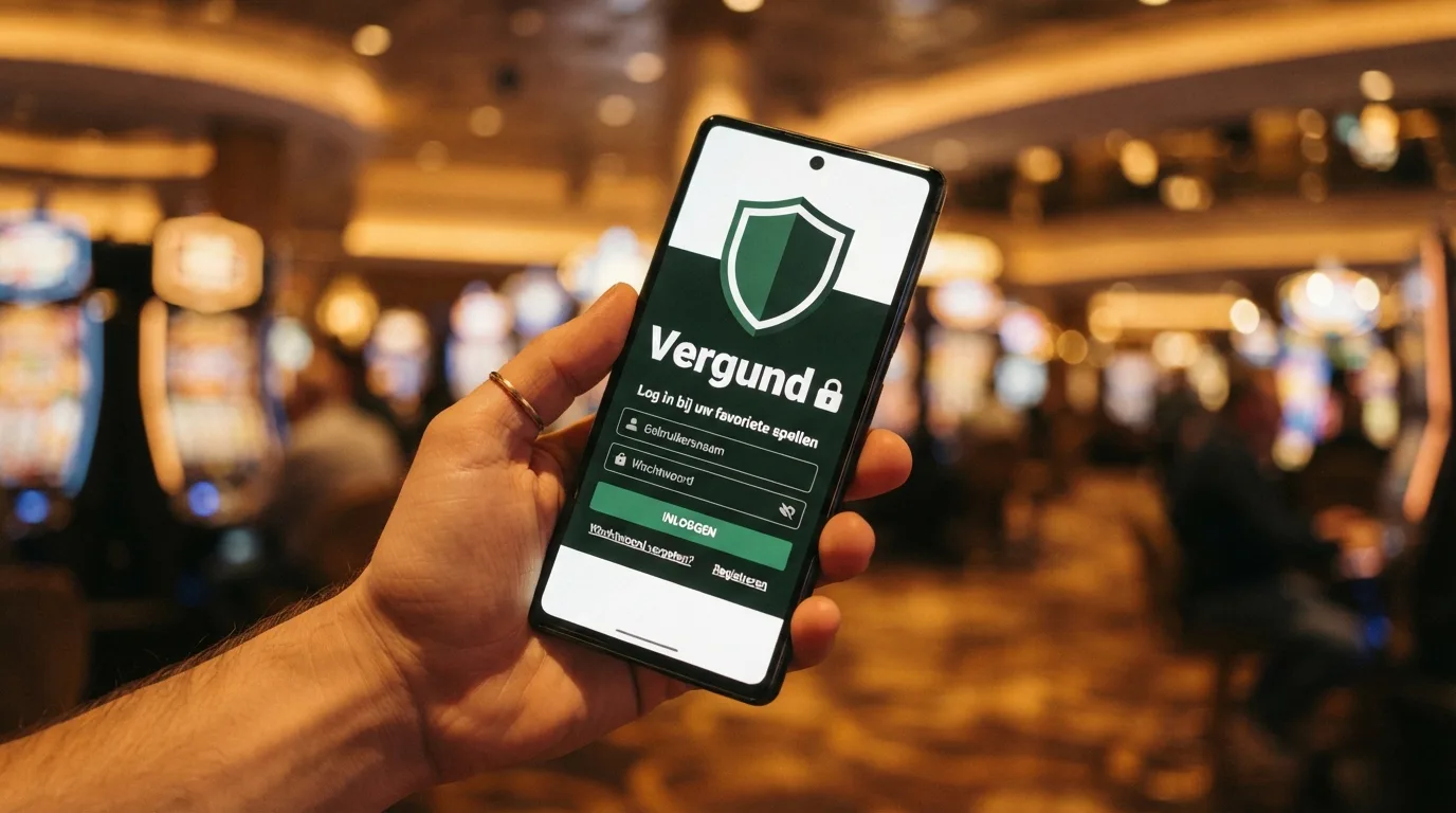 Het Ksa-logo naast een slot-scherm, met een groen vinkje bij 'vergunning' en rode kruisjes bij 'geen Cruks', 'geen limiet' en 'geen toezicht' onder een doorgestreept illegaal casino-logo.
