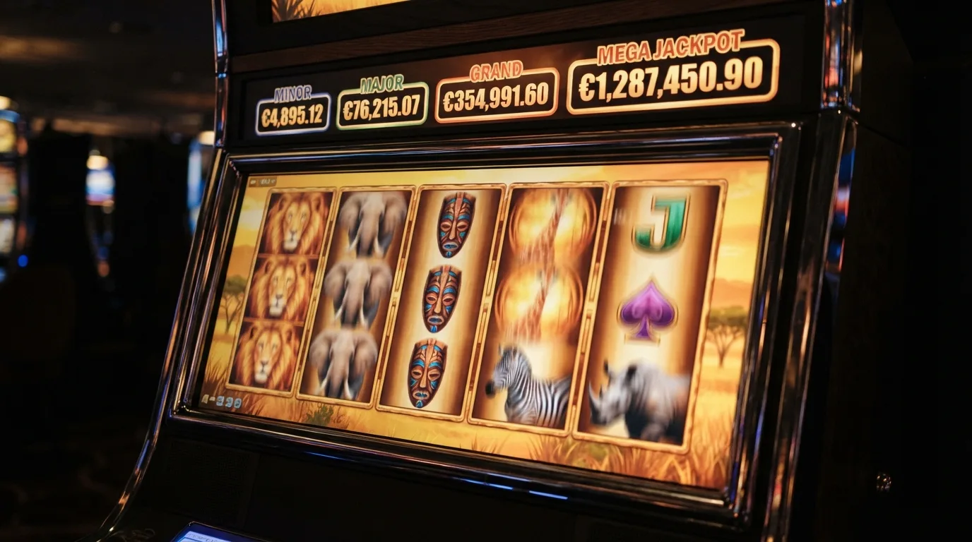 De vijf rollen van de Mega Moolah-gokkast met het savanne-thema