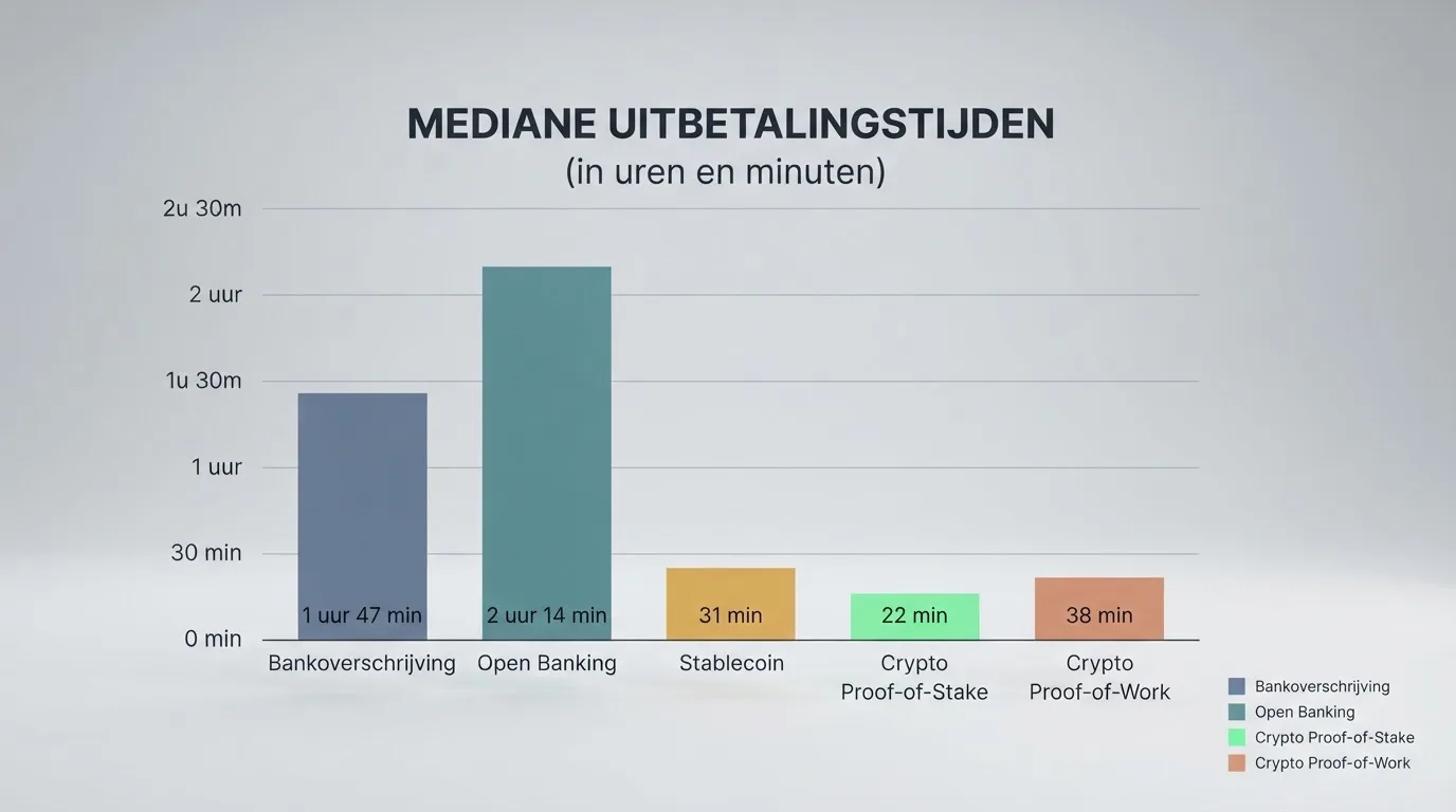 balkendiagram met uitbetalingstijden per betaalmethode